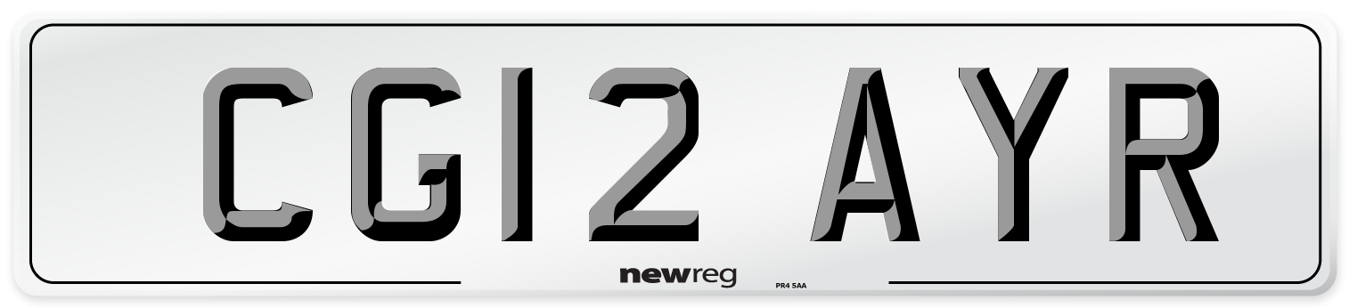 CG12 AYR Number Plate from New Reg